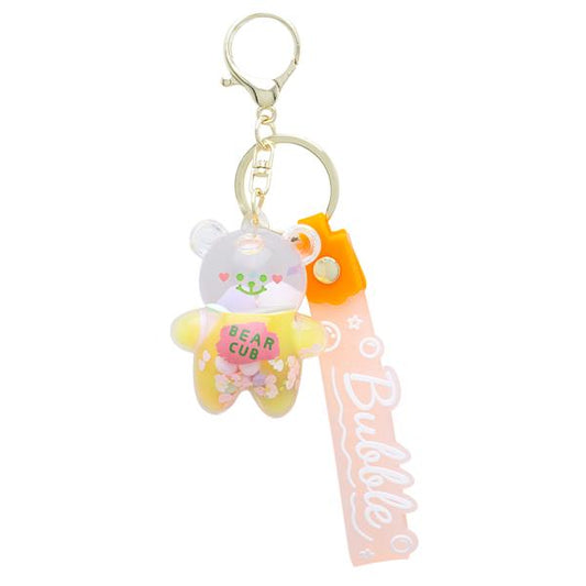 Happy bear cub bubble bag charm key