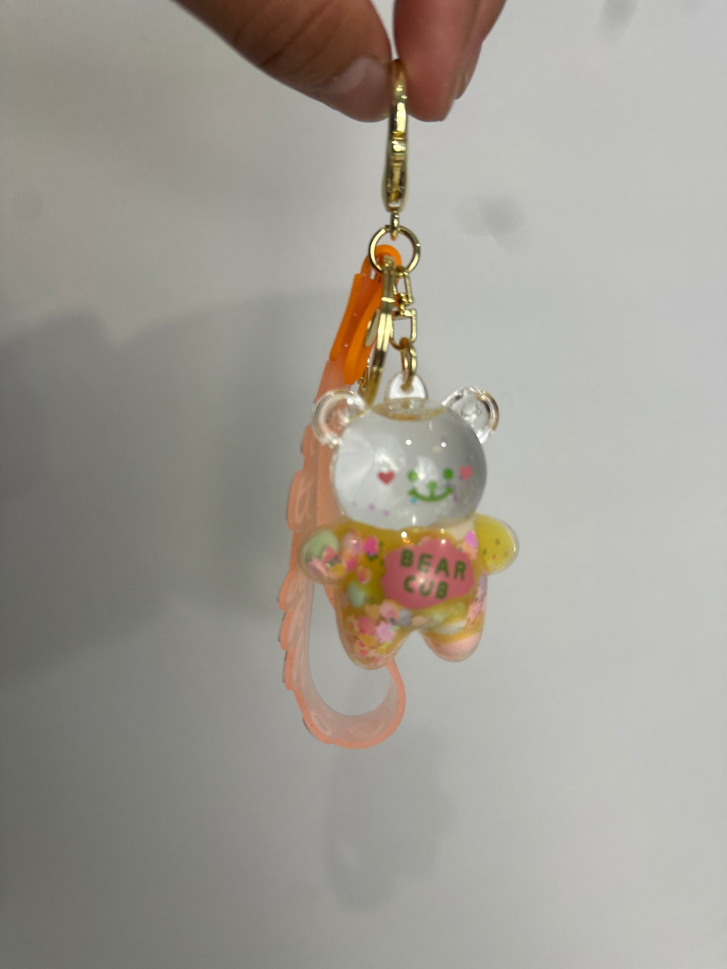 Happy bear cub bubble bag charm key