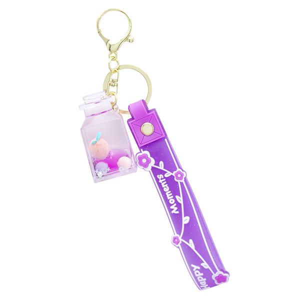 Tropical fruit floating bubble keychain