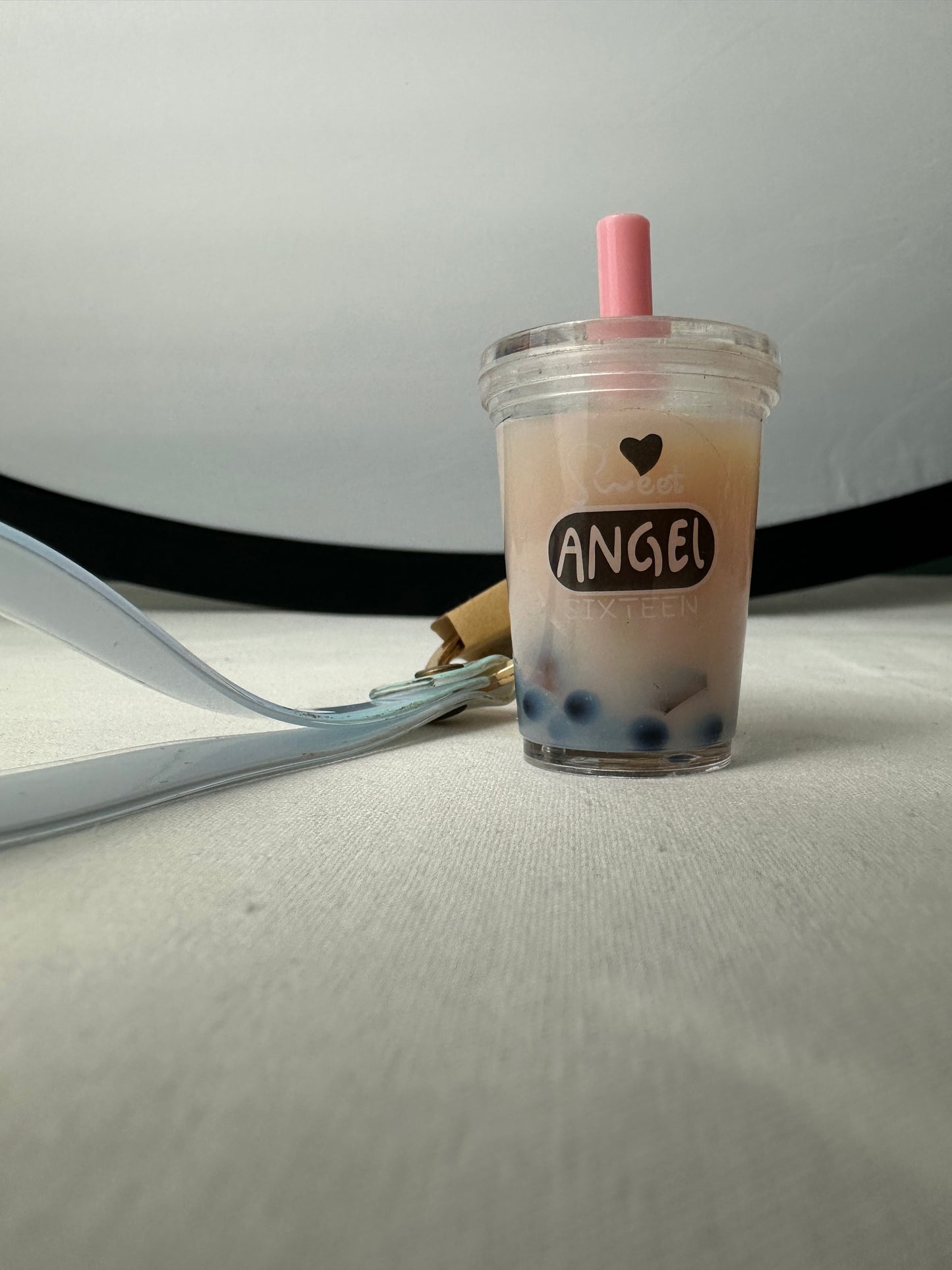 Angel mini boba keychain